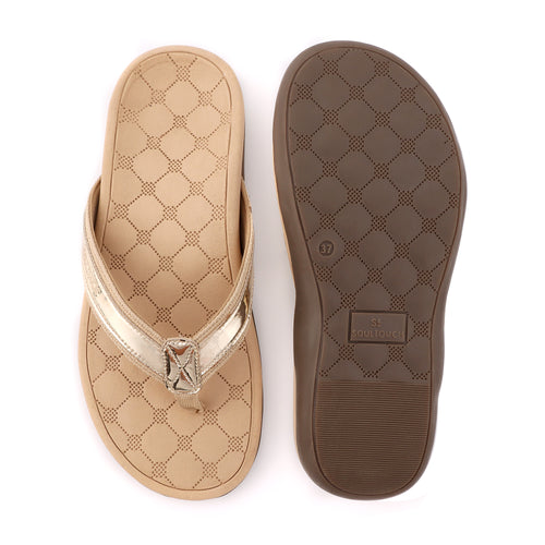 Bella - Gold Comfort Slippers