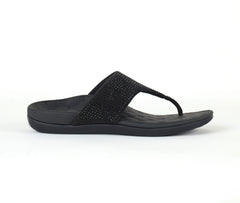 Iris - Black Thong Slippers