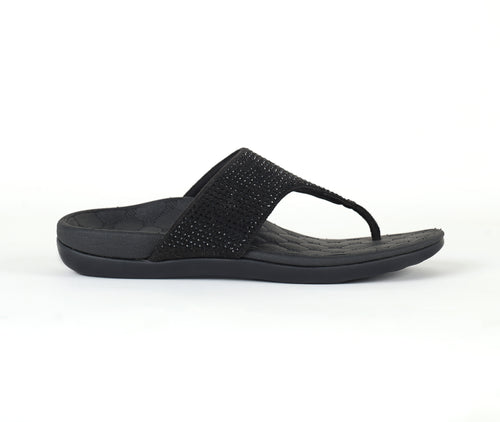 Iris - Black Thong Slippers